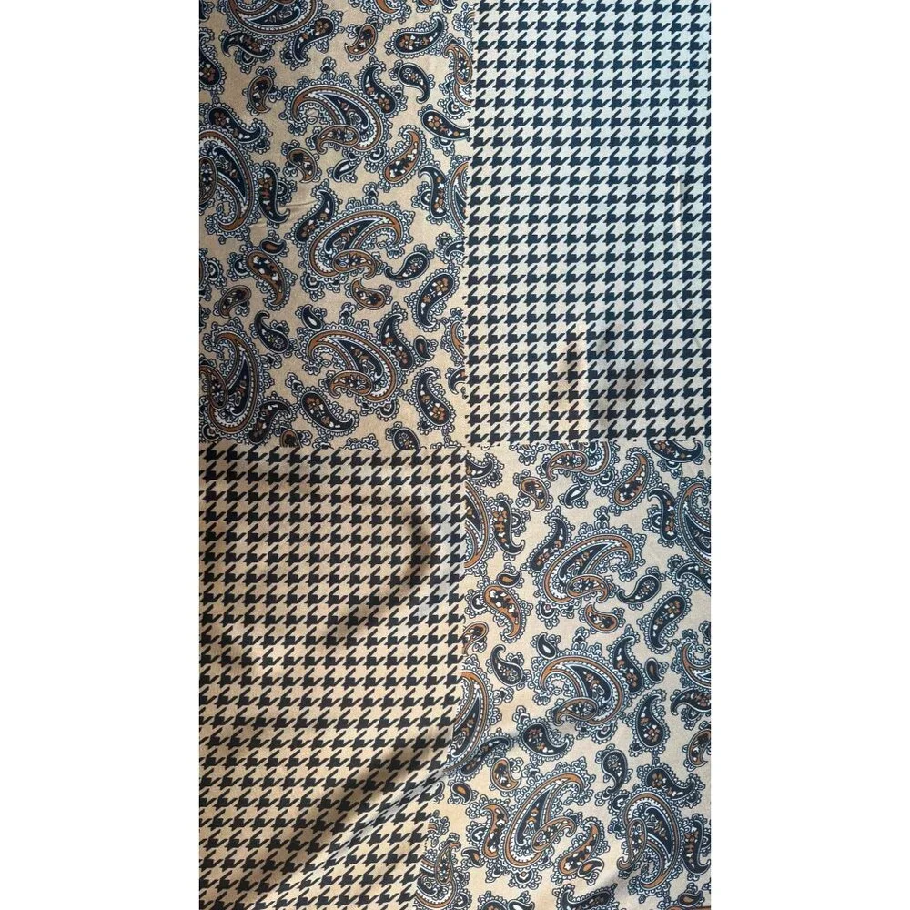 2/$30 Elegant Beautiful Color Block Satin Silk Scarf Herringbone